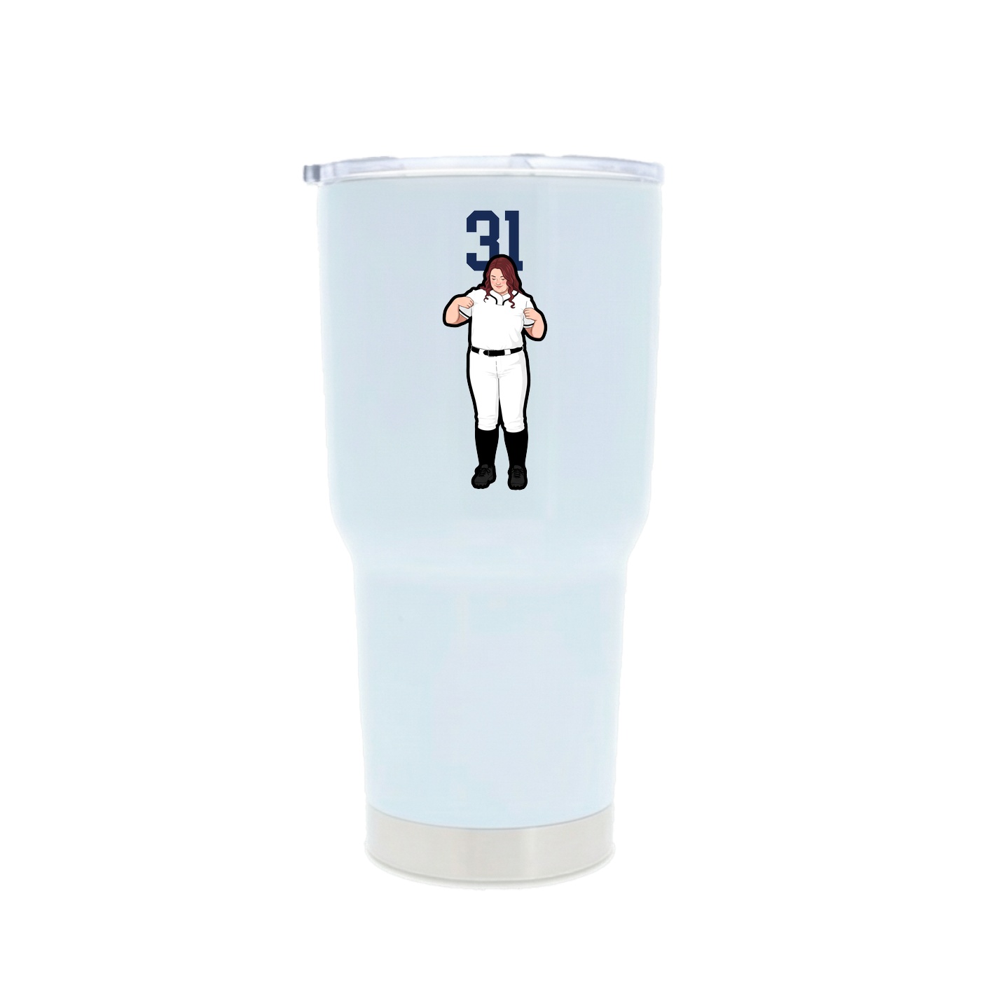 30oz Stainless Steel Tumbler — Number Top in White