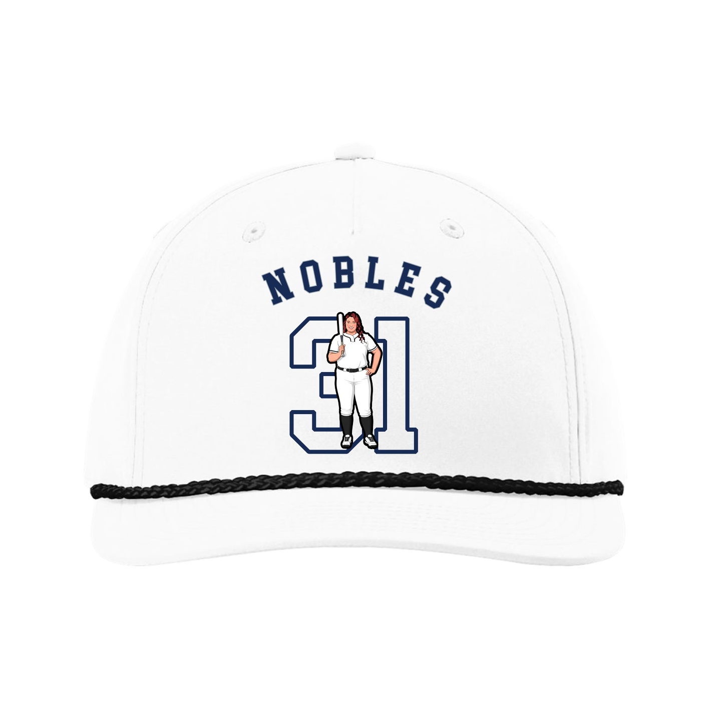 Five-Panel Classic Rope Cap — Shirsey Arch in White
