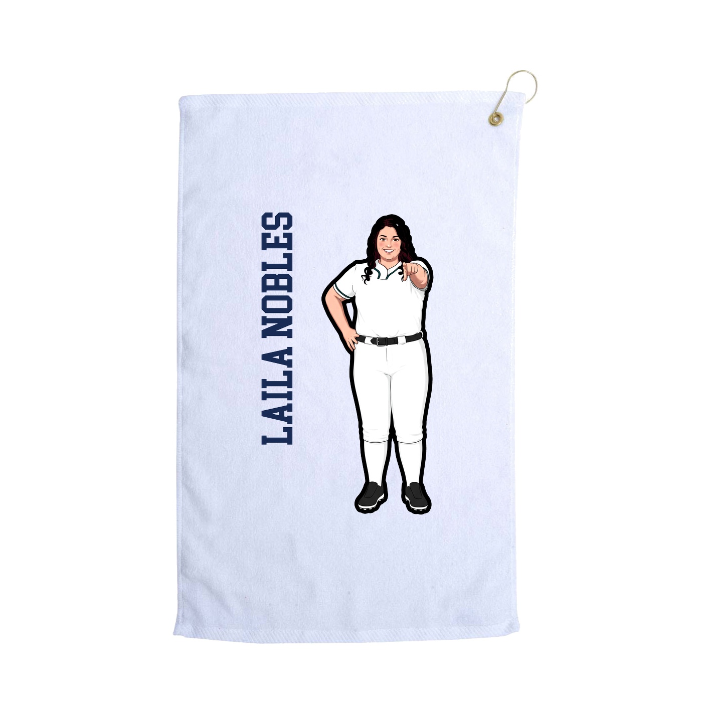 Golf Towel — Name Vertical in White