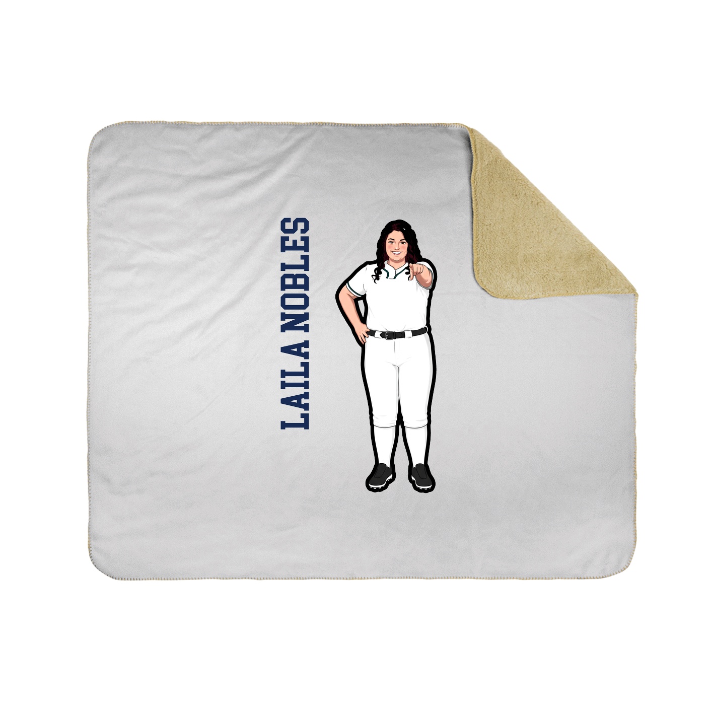 Throw Blanket — Name Vertical in White