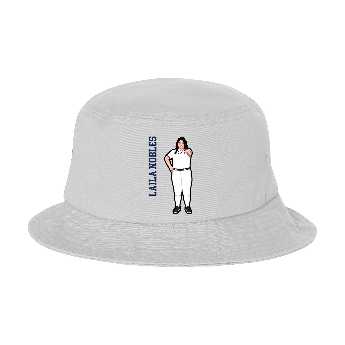 Bucket Cap — Name Vertical in White