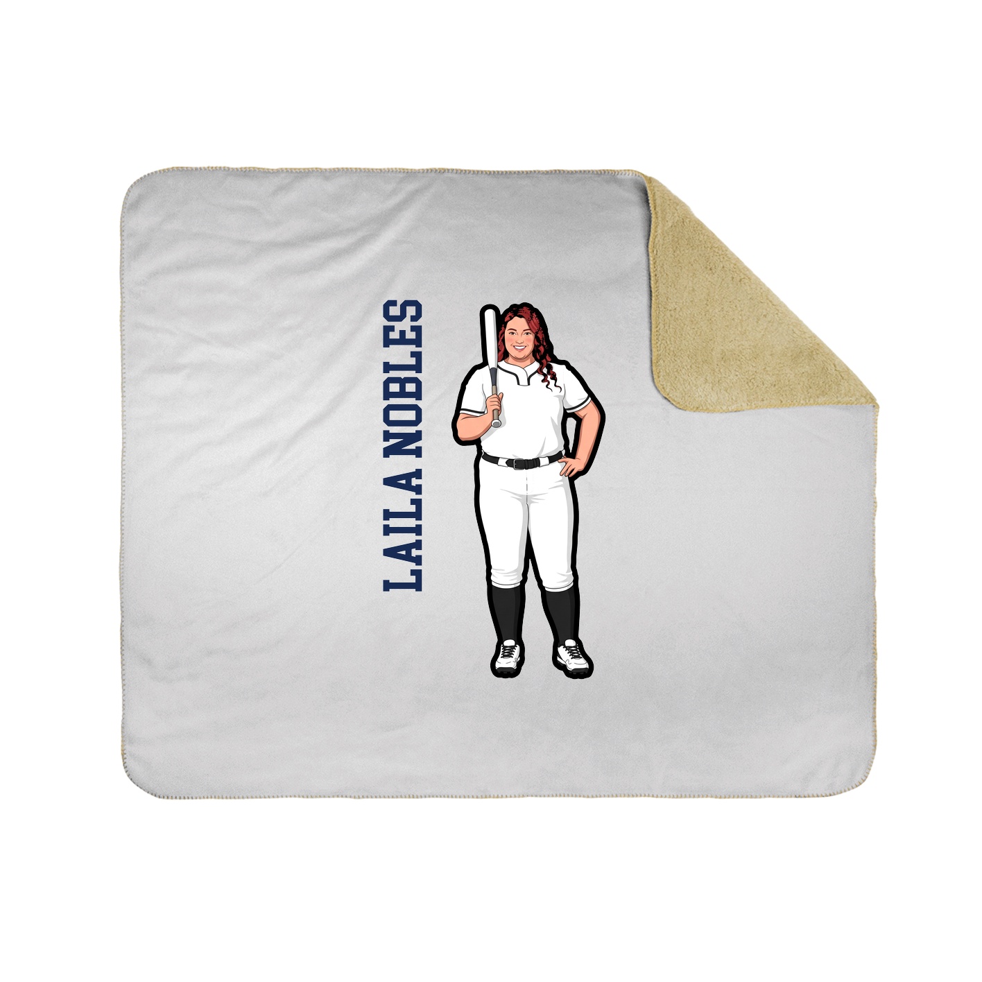 Throw Blanket — Name Vertical in White