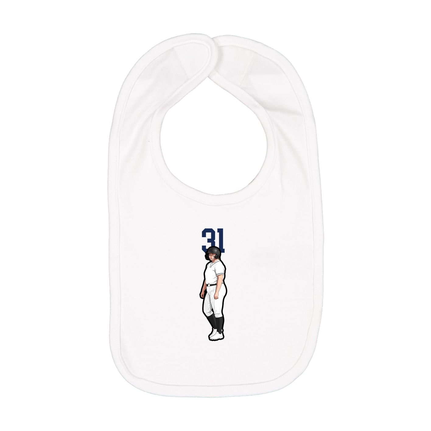 Infant Bib — Number Top in White