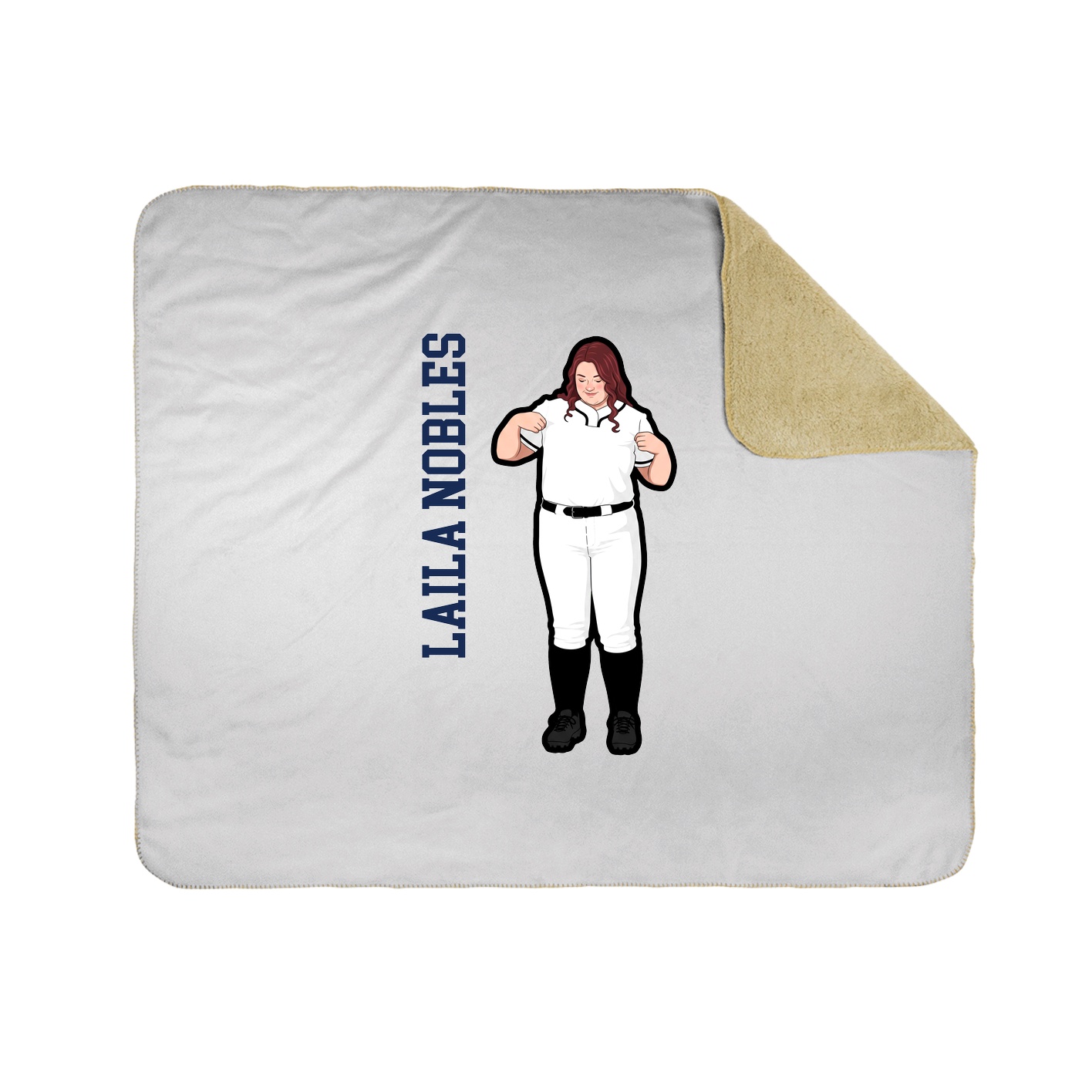 Throw Blanket — Name Vertical in White