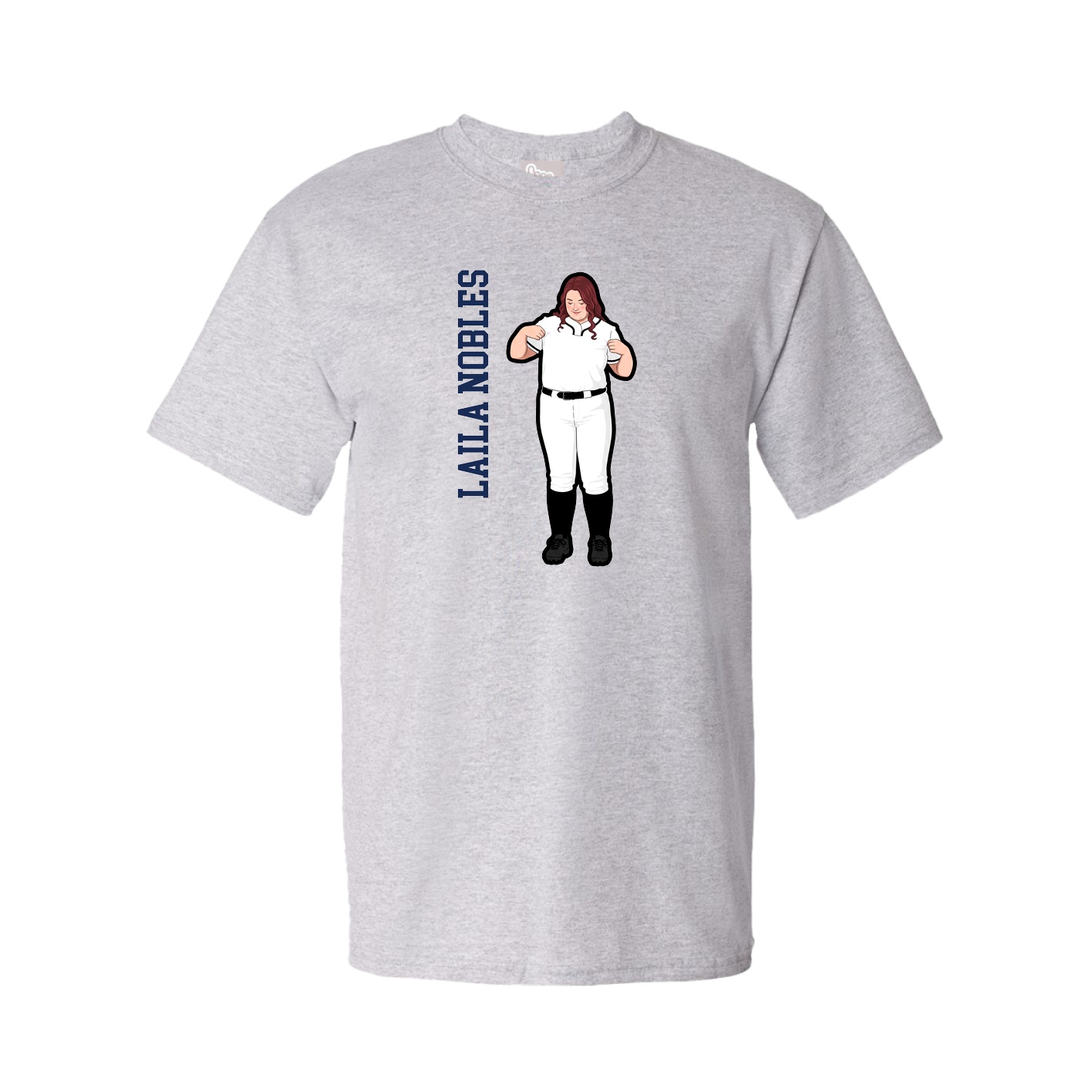 Youth Tee — Name Vertical in Grey