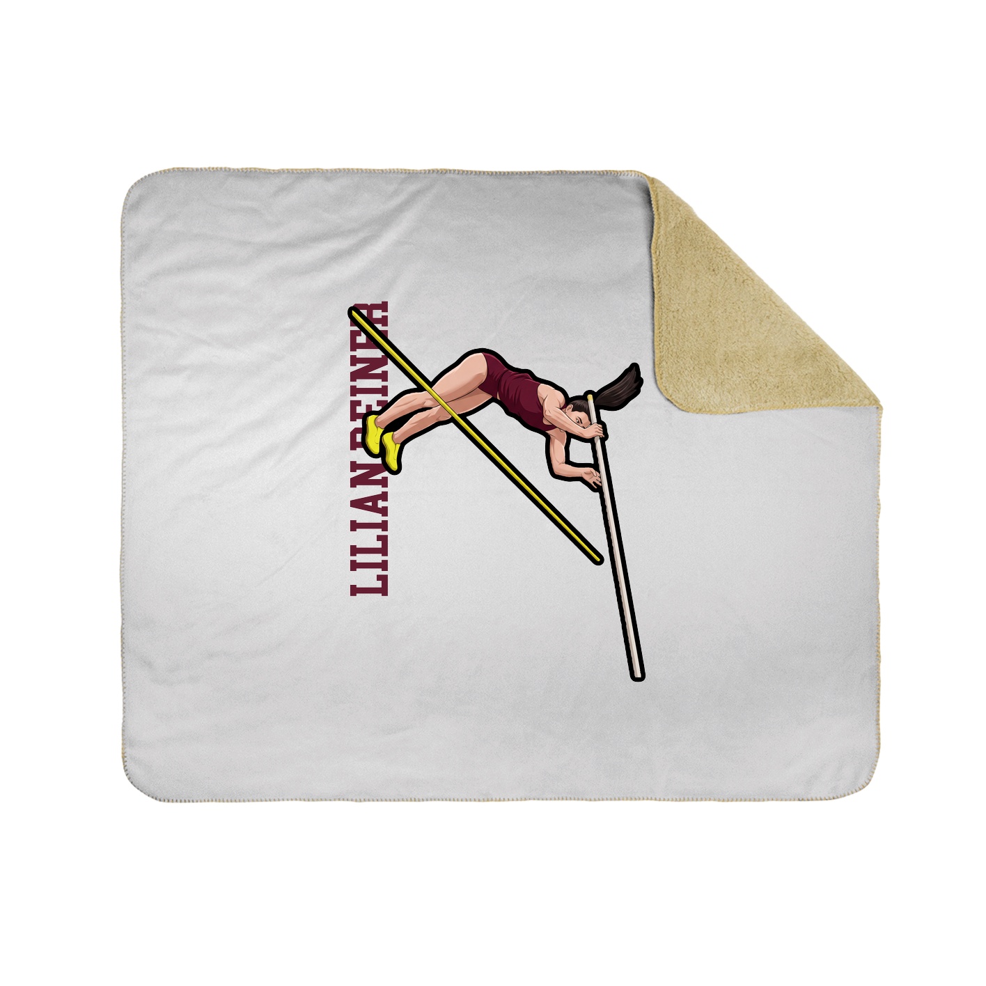 Throw Blanket — Name Vertical in White