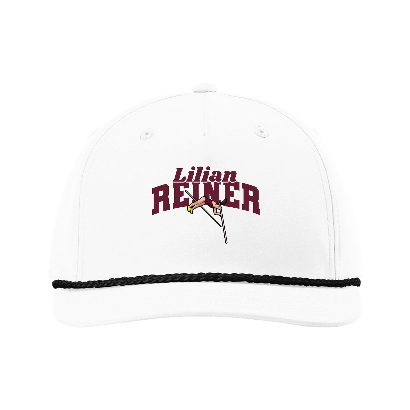 Five-Panel Classic Rope Cap — Signature Arch in White