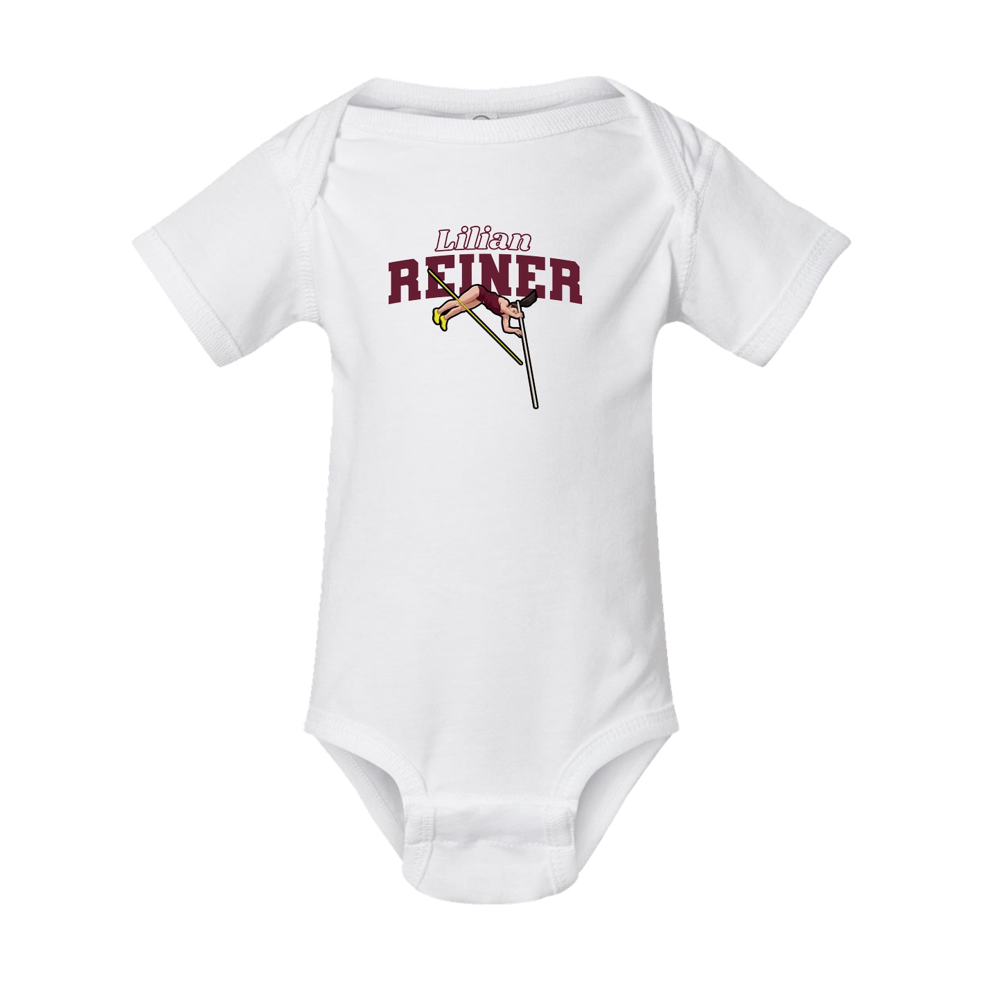 Baby Onesie — Name Arch in White
