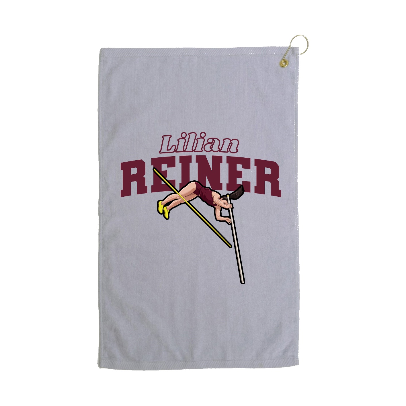 Golf Towel — Name Arch in Grey