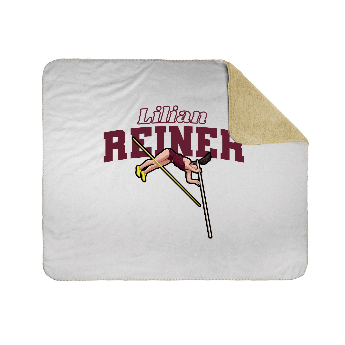 Throw Blanket — Name Arch in White
