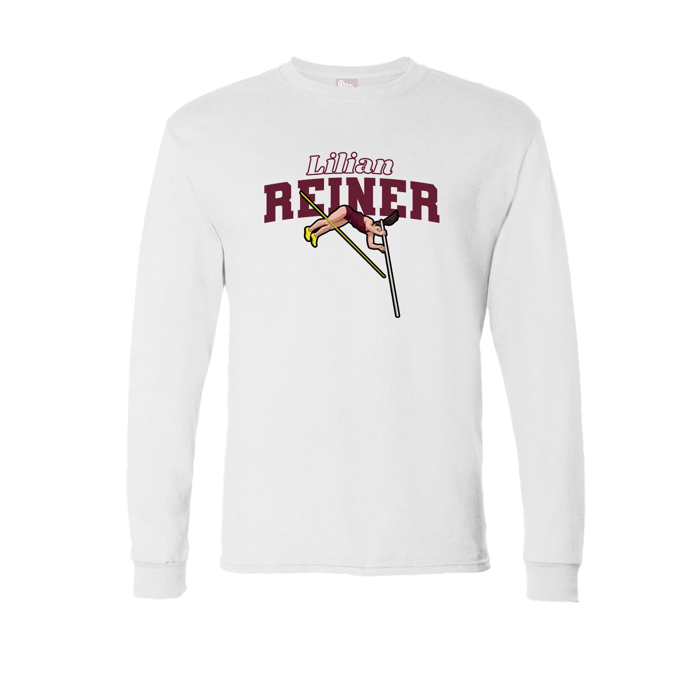 Long Sleeve Tee — Name Arch in White