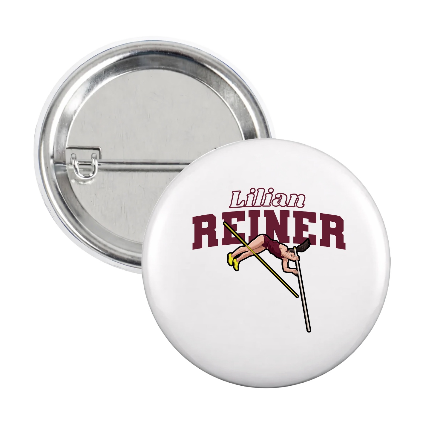Game Day Button — Name Arch in White