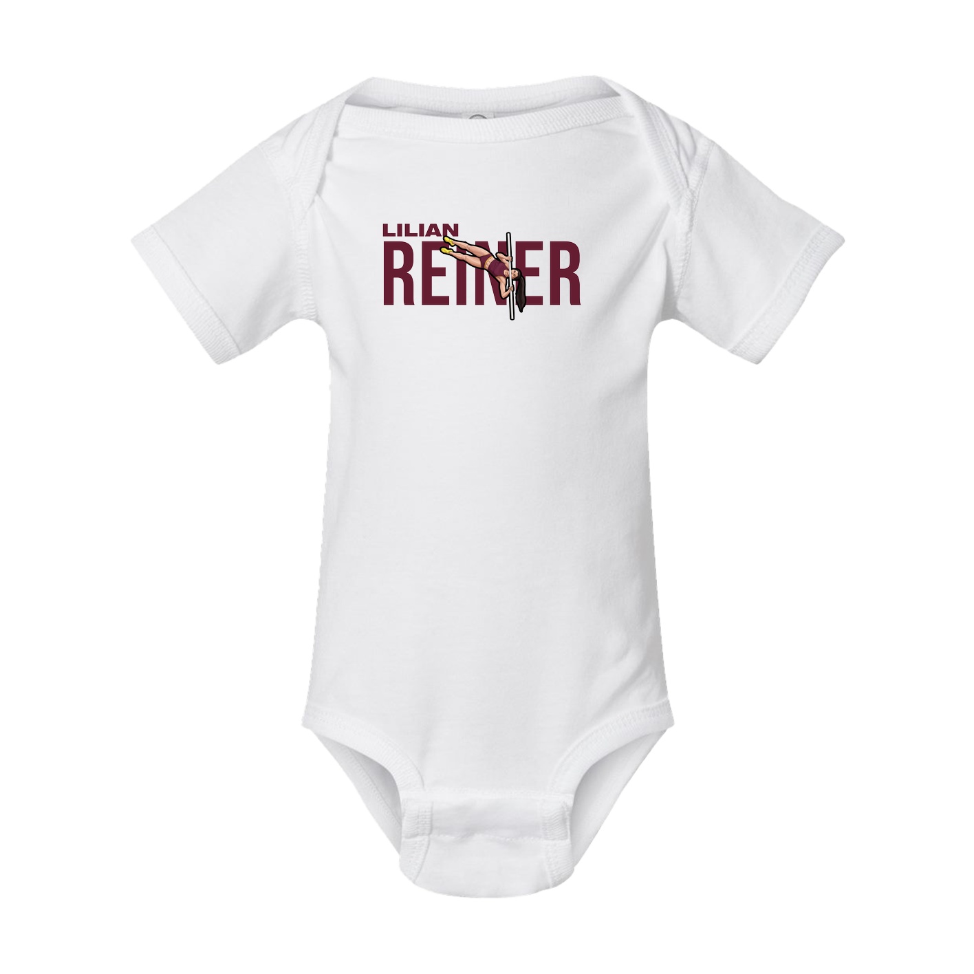 Baby Onesie — Player Name in White