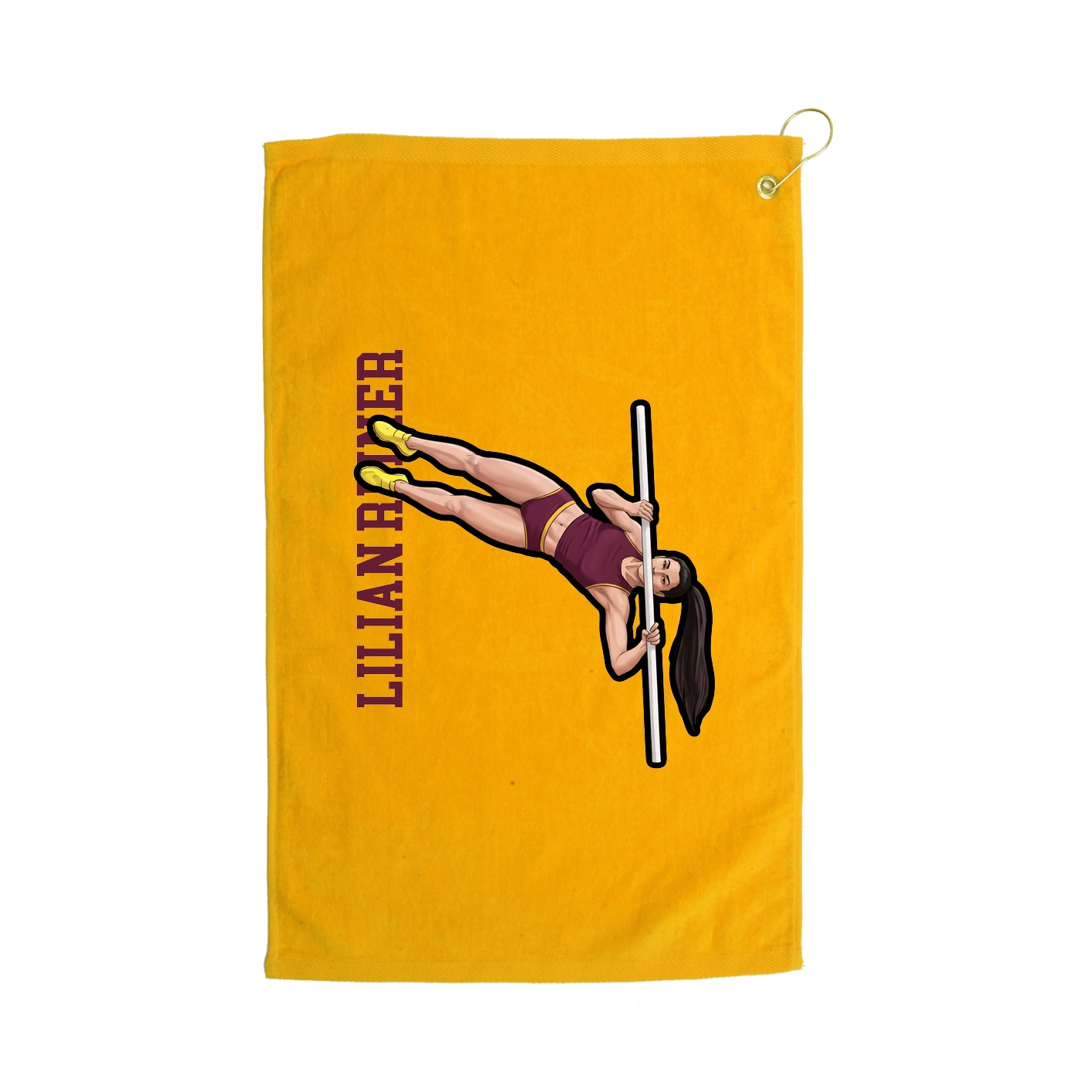 Golf Towel — Name Vertical in Gold