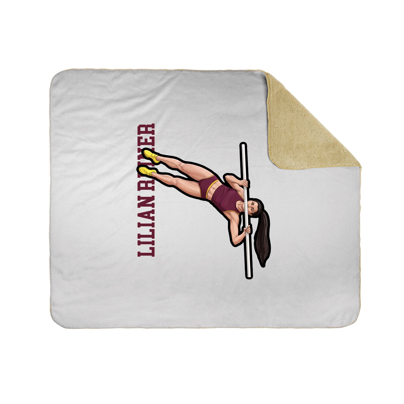Throw Blanket — Name Vertical in White