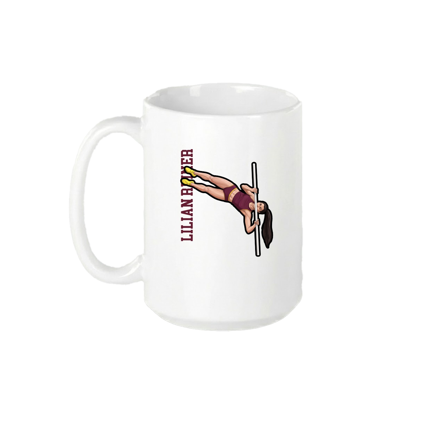 15oz Coffee Mug — Name Vertical in White