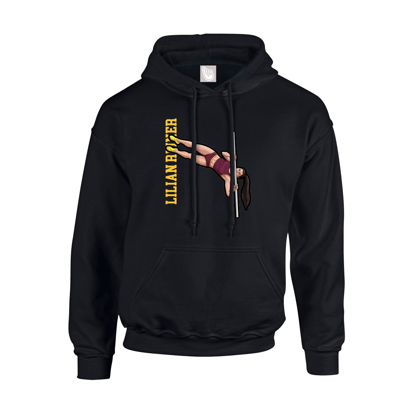 Youth Hoodie — Name Vertical in Black