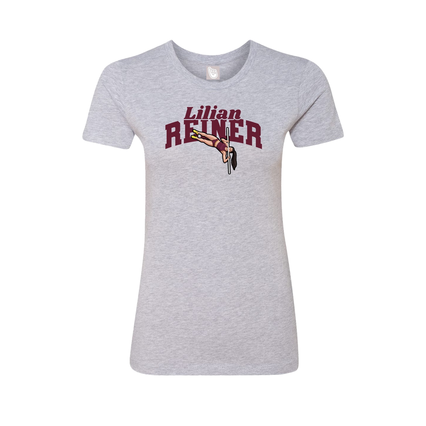 Fitted Women's Tee — Signature Arch in Grey