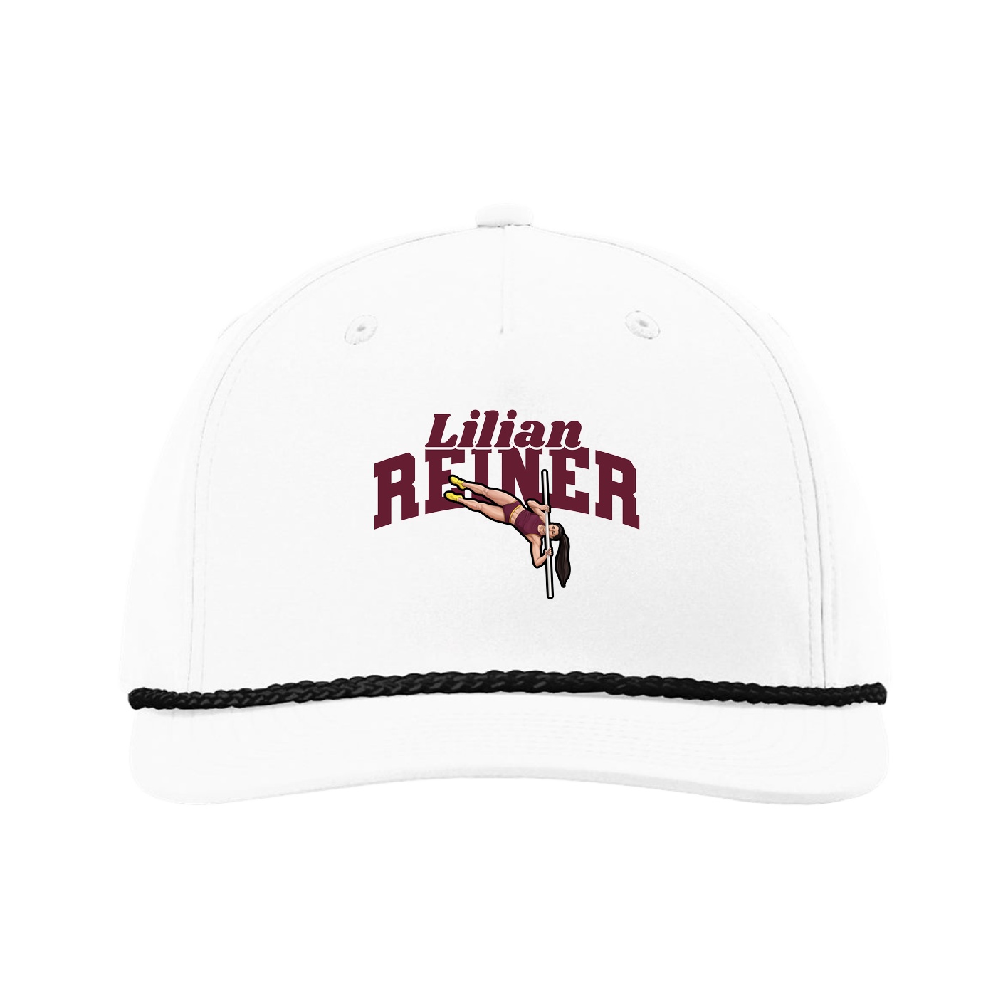 Five-Panel Classic Rope Cap — Signature Arch in White