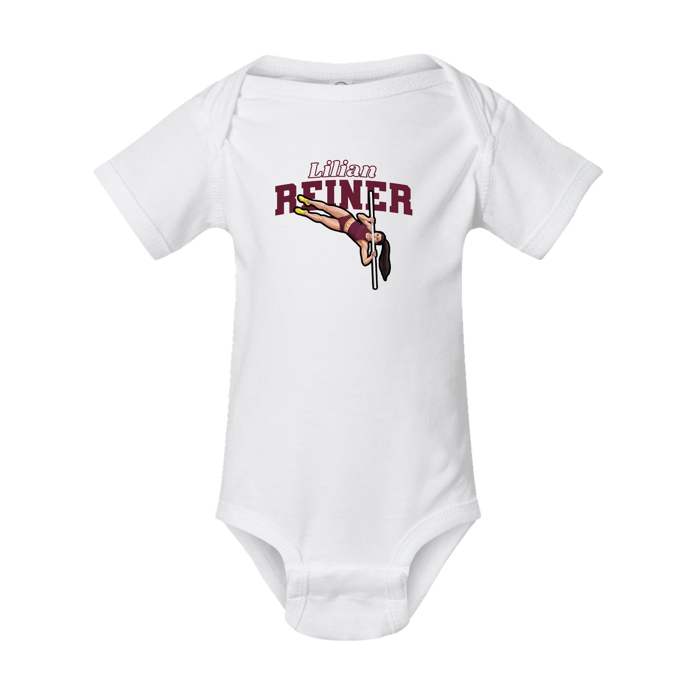 Baby Onesie — Name Arch in White