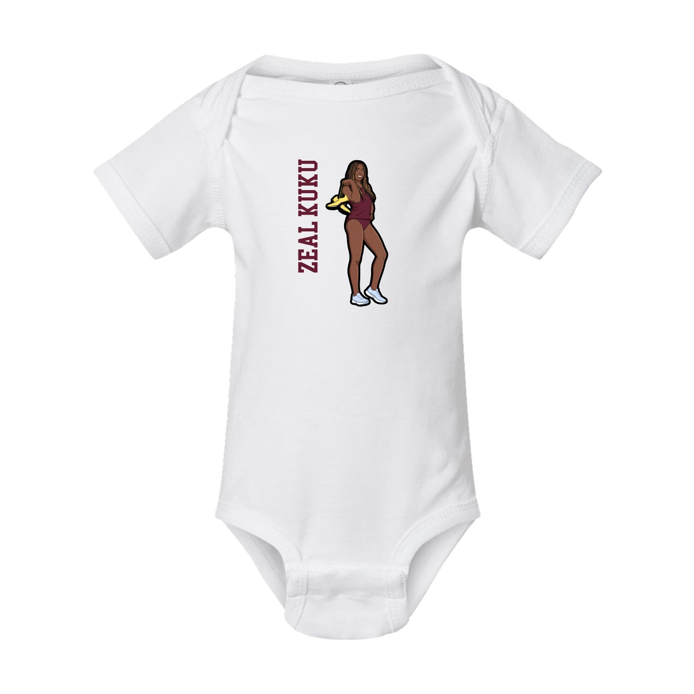 Baby Onesie — Name Vertical in White