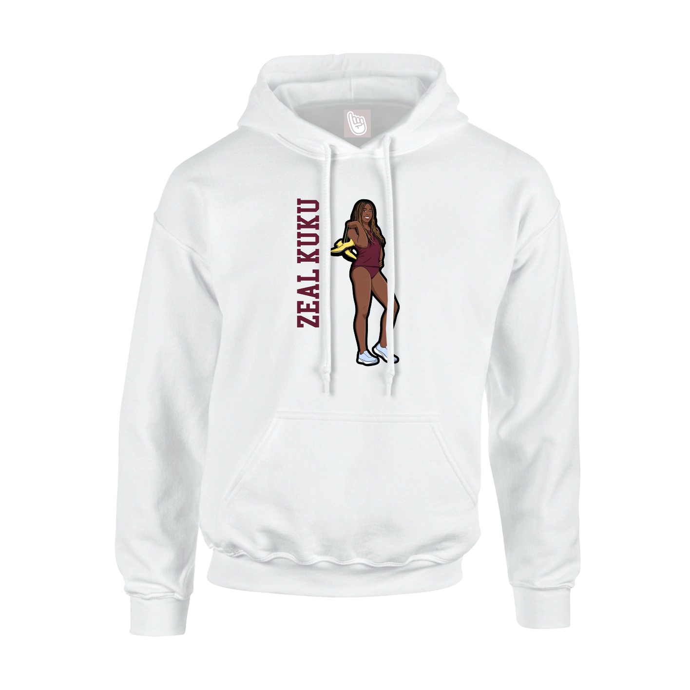 Hoodie — Name Vertical in White