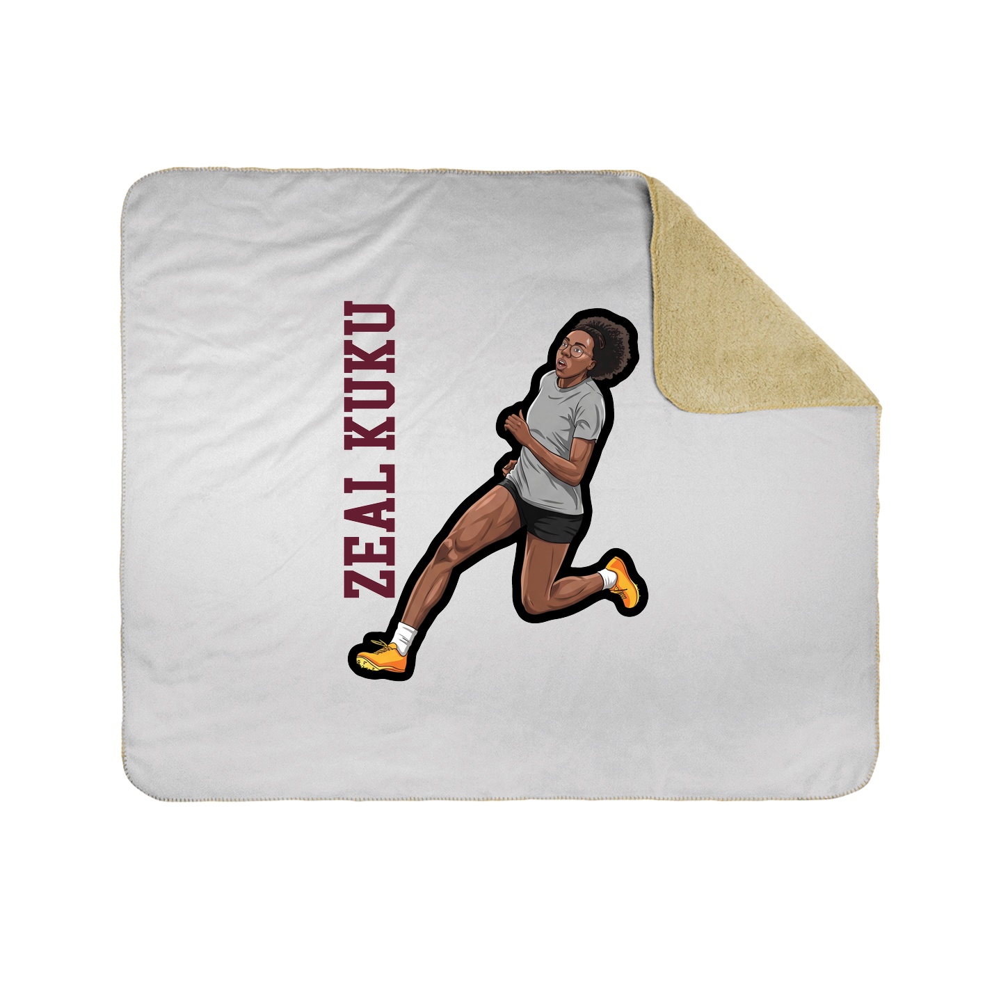 Throw Blanket — Name Vertical in White