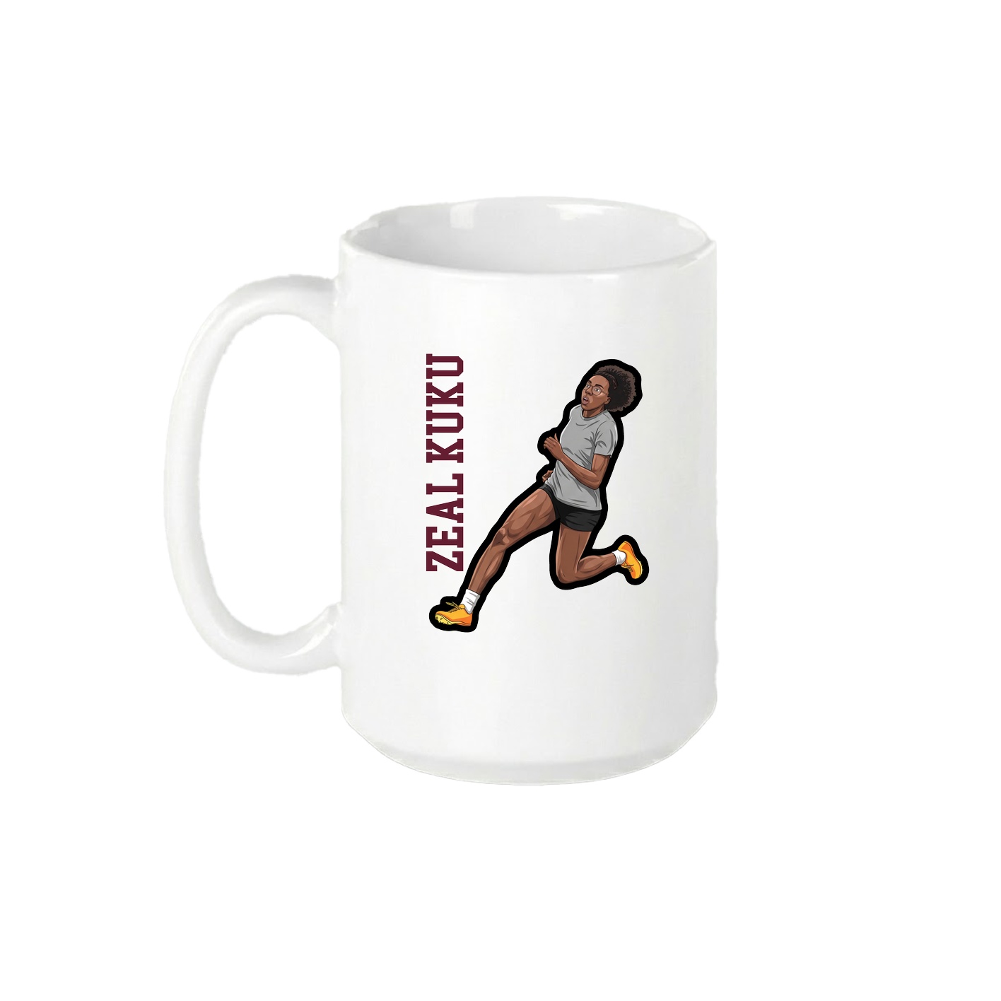 15oz Coffee Mug — Name Vertical in White