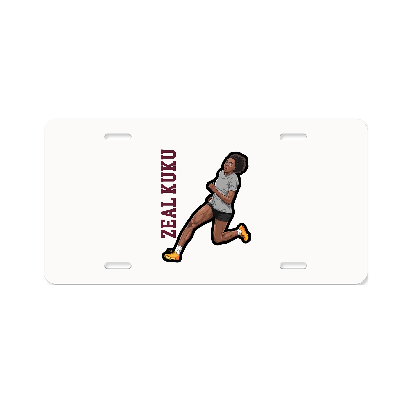 License Plate — Name Vertical in Classic