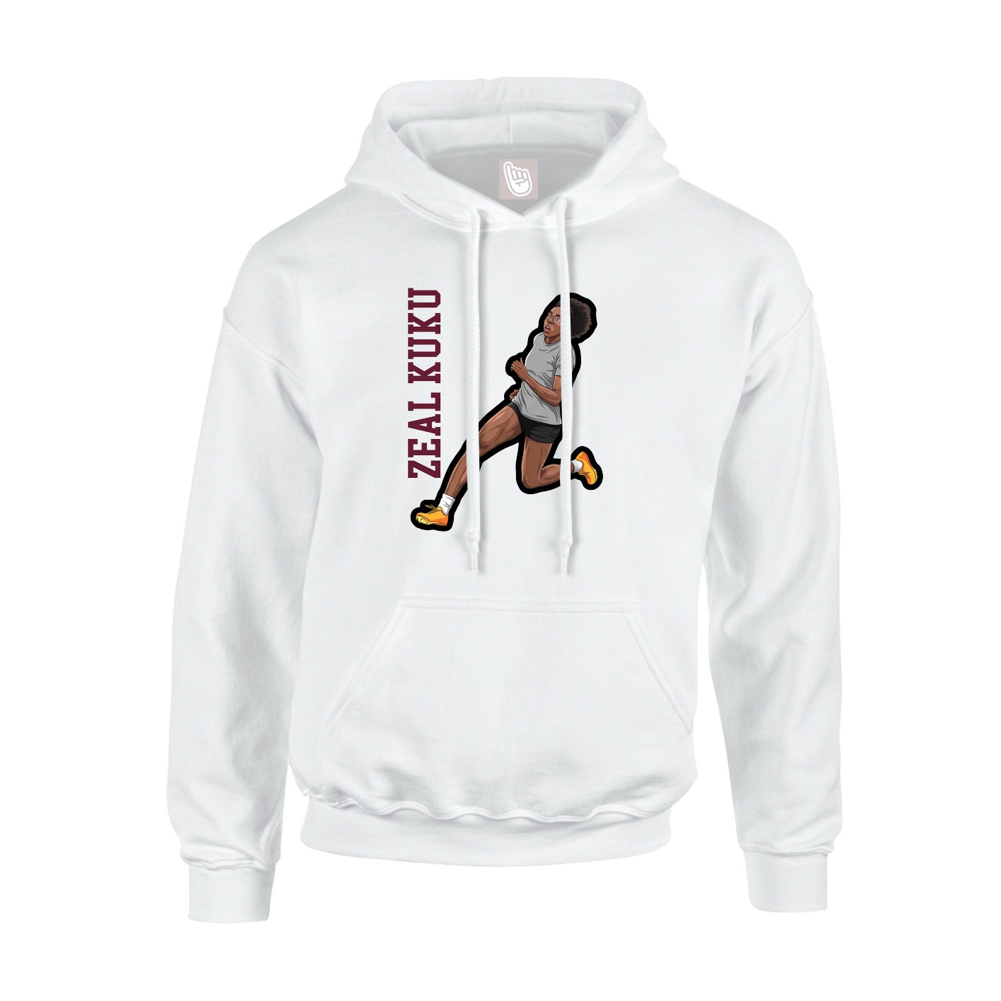 Hoodie — Name Vertical in White