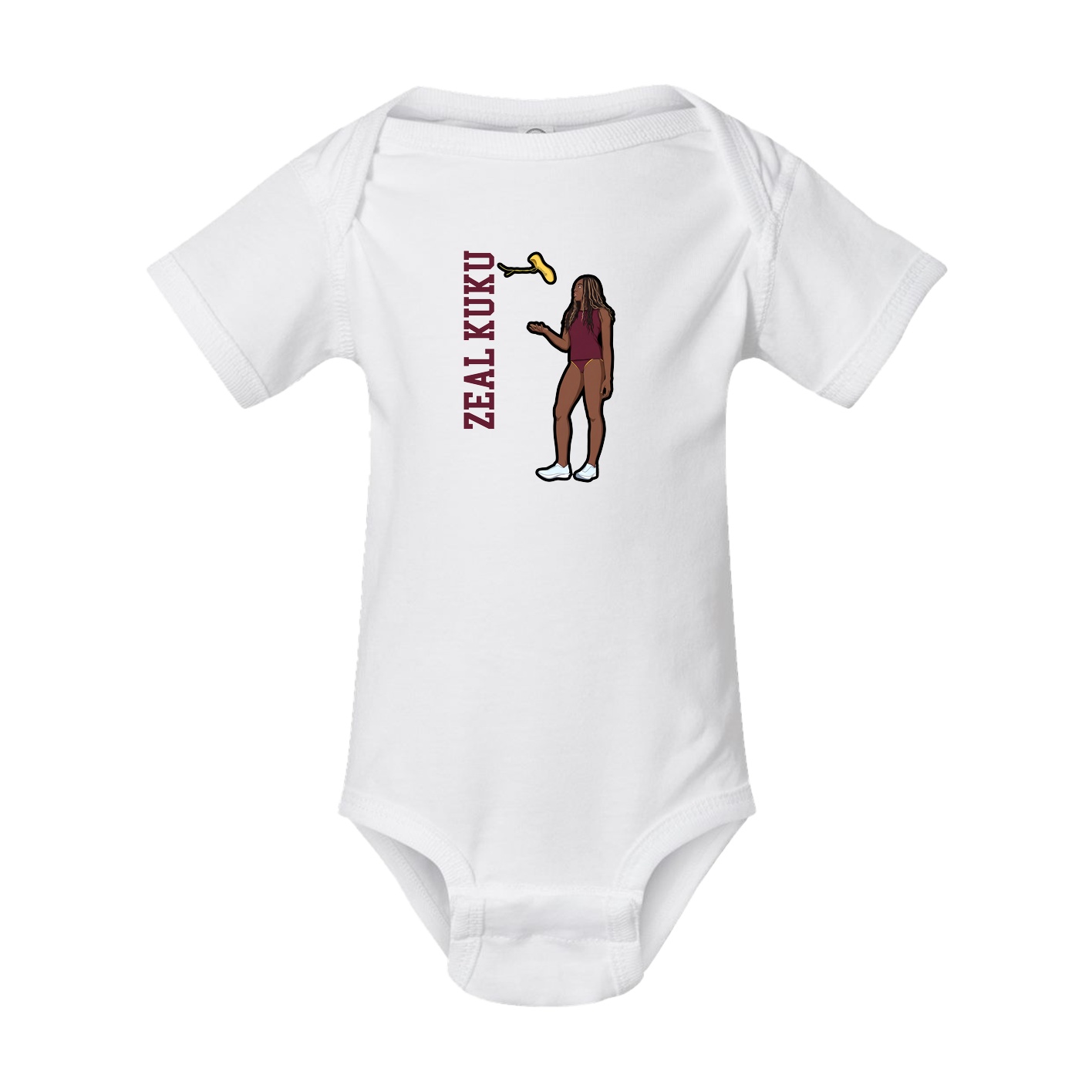 Baby Onesie — Name Vertical in White