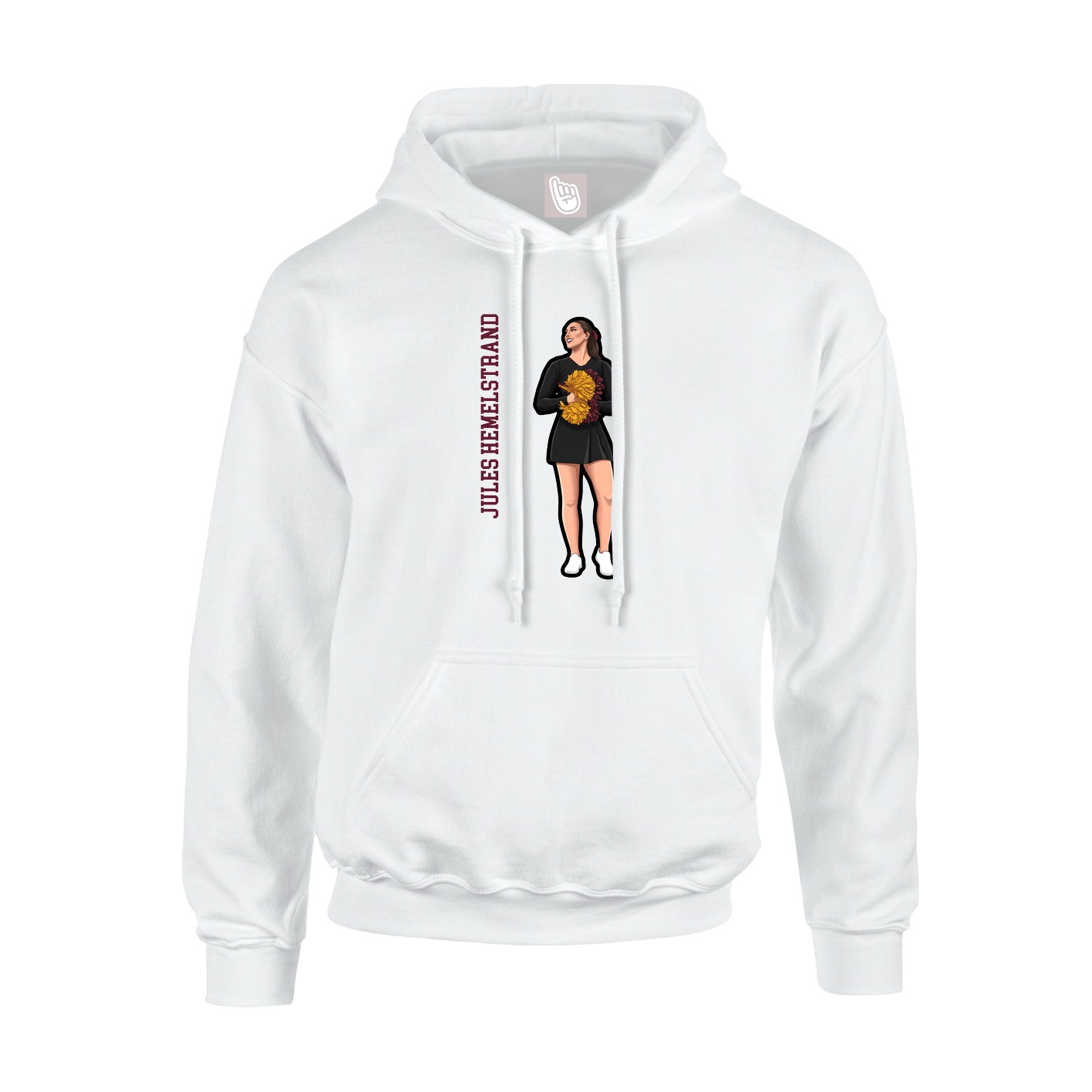 Hoodie — Name Vertical in White