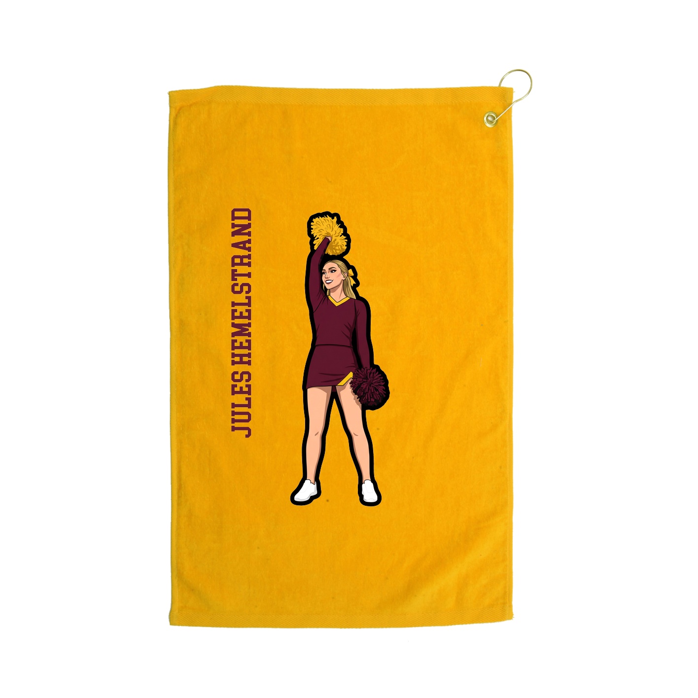 Golf Towel — Name Vertical in Gold