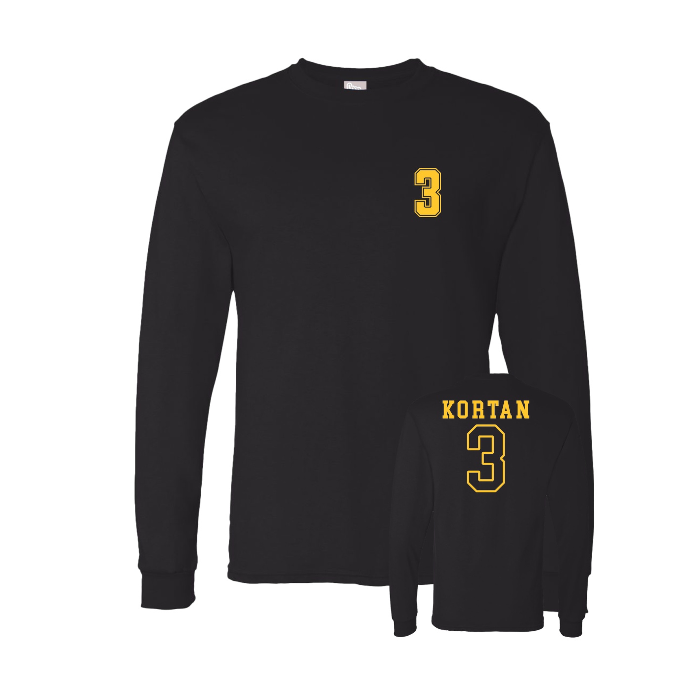 Long Sleeve Tee — Chest Back in Black