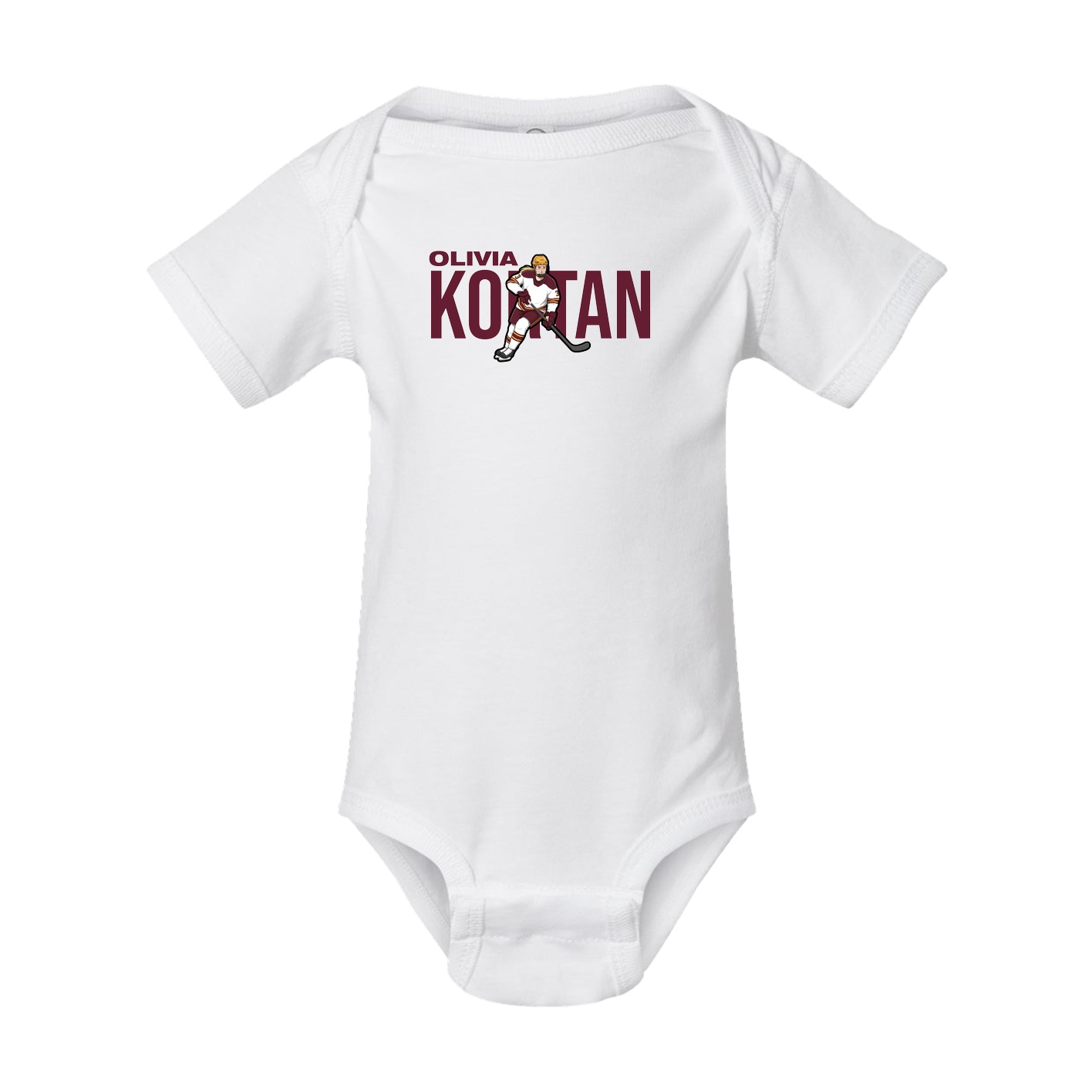 Baby Onesie — Player Name in White