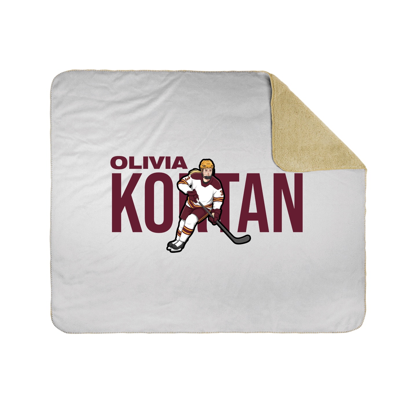 Throw Blanket — Player Name in White