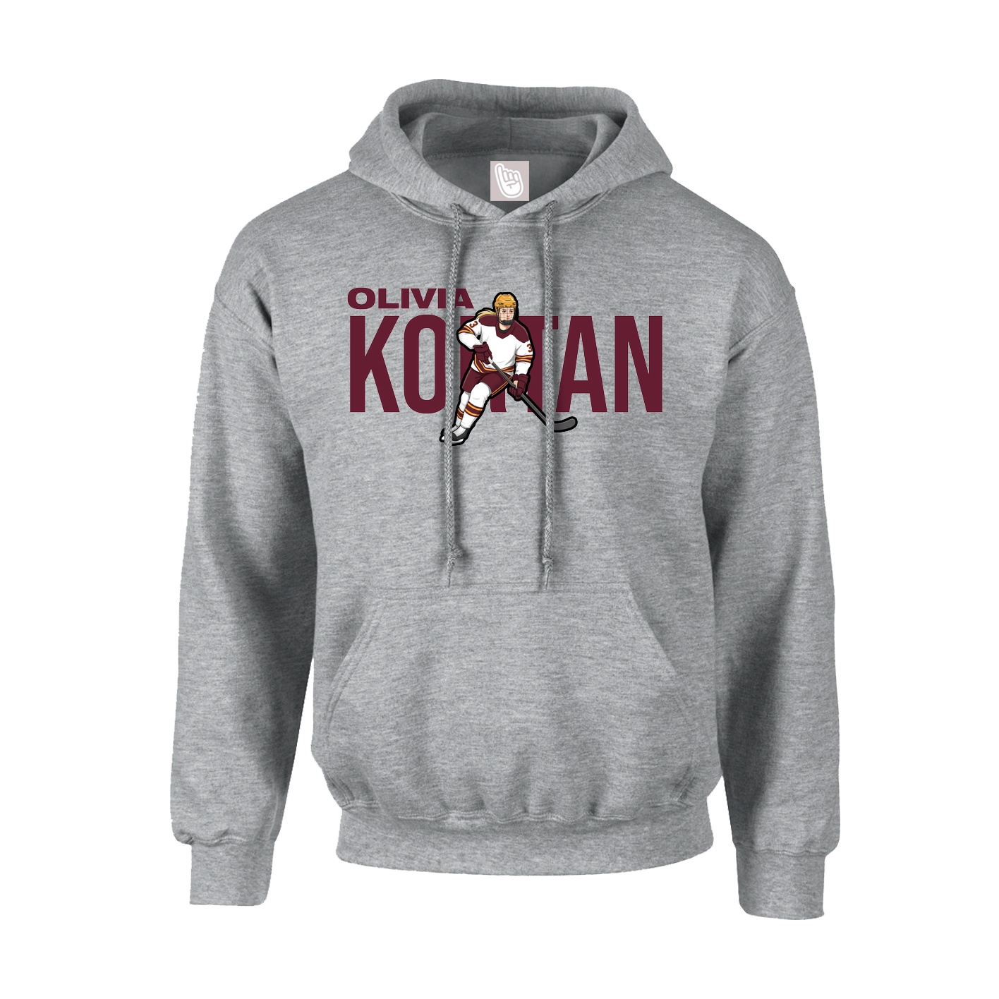 Youth Hoodie — Player Name in Grey
