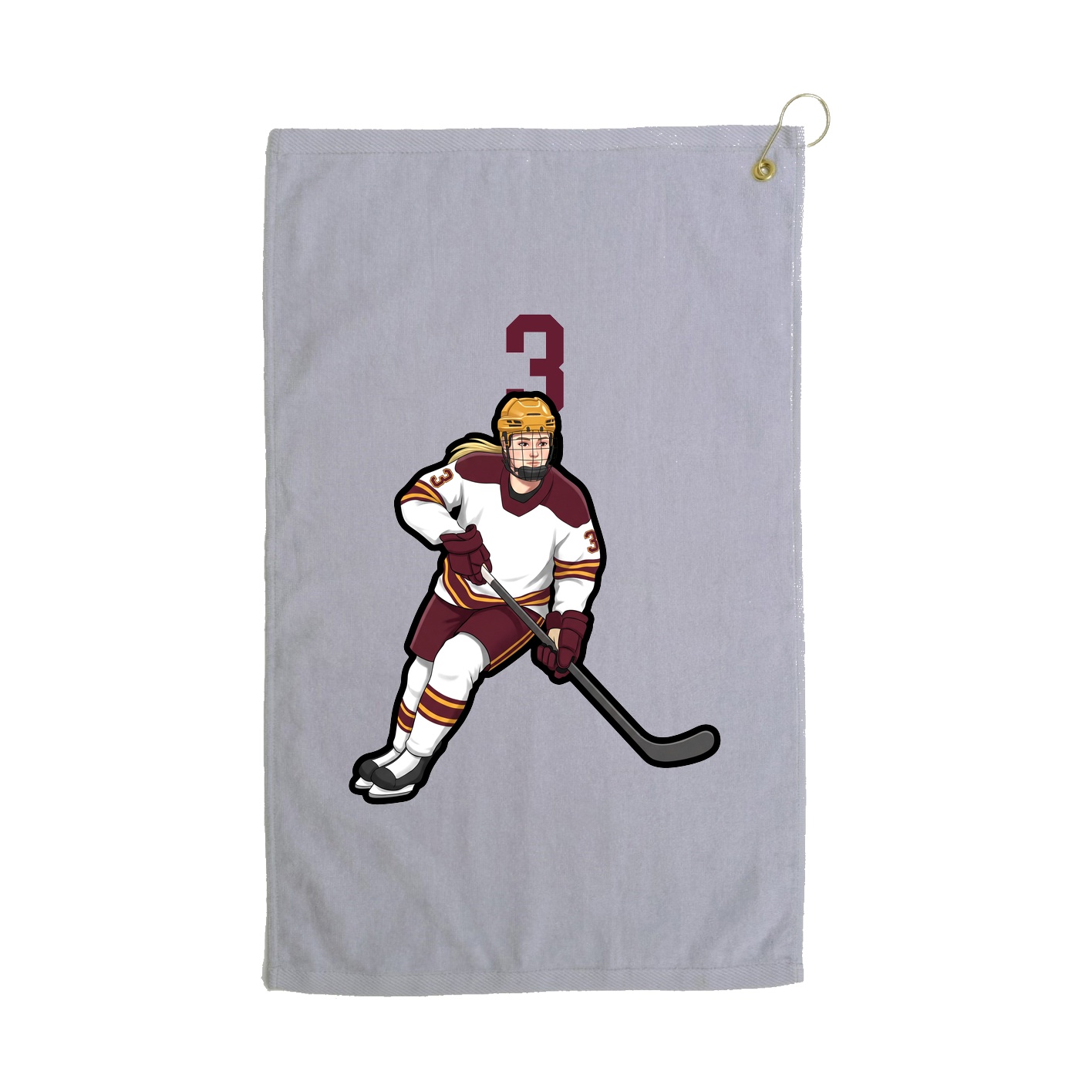 Golf Towel — Number Top in Grey