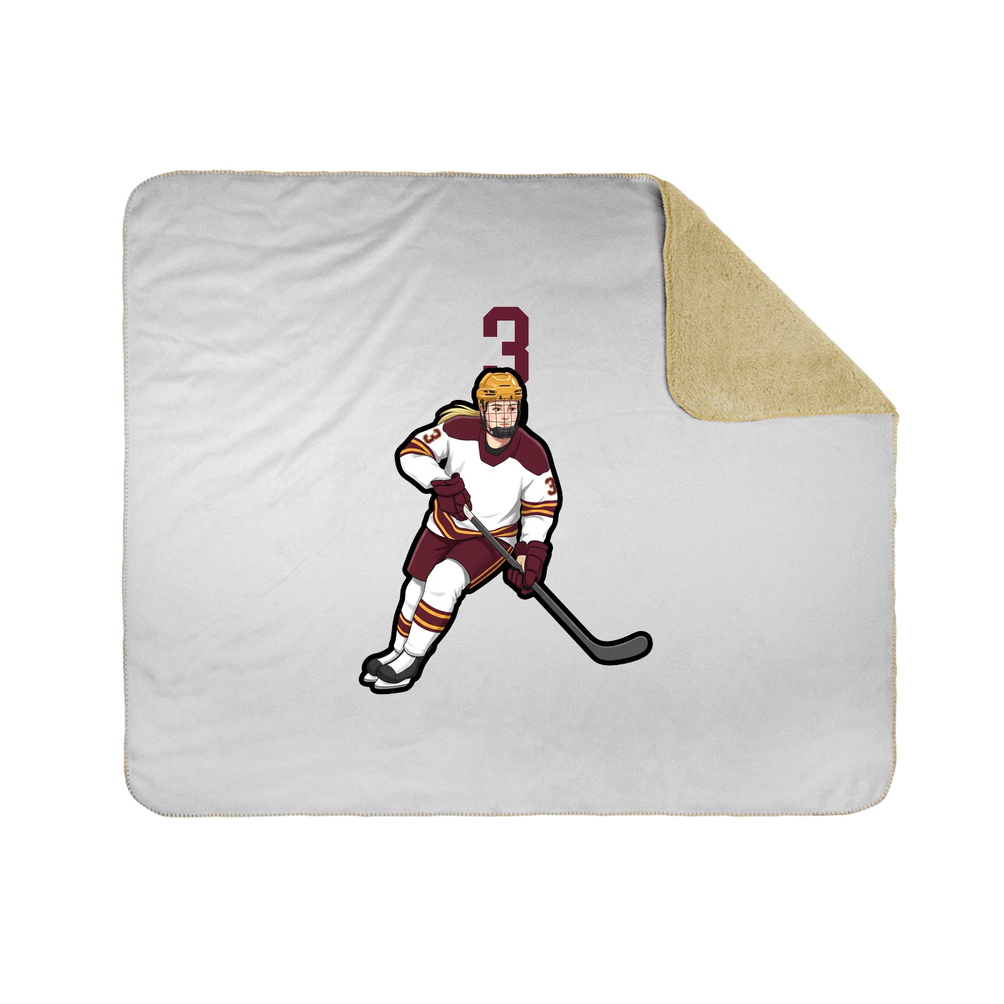 Throw Blanket — Number Top in White