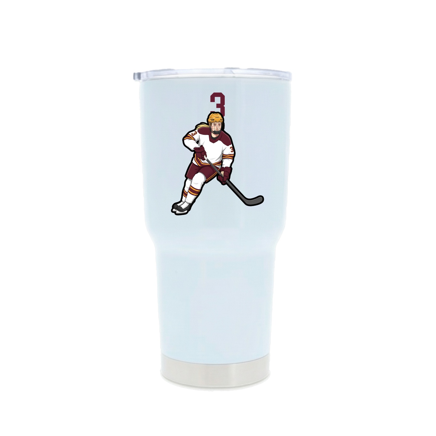 30oz Stainless Steel Tumbler — Number Top in White
