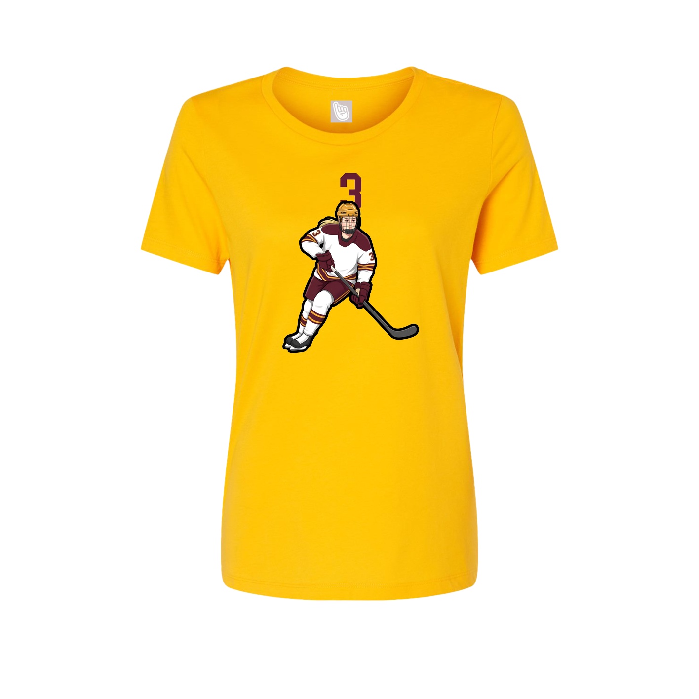 Fitted Women's Tee — Number Top in Gold