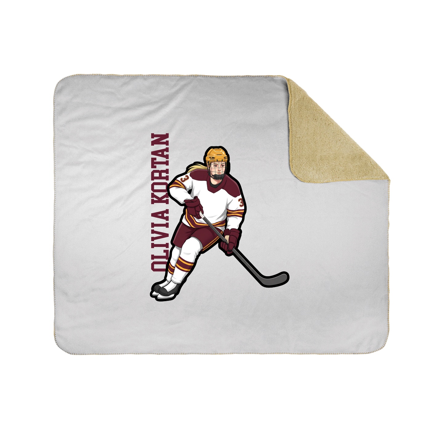 Throw Blanket — Name Vertical in White