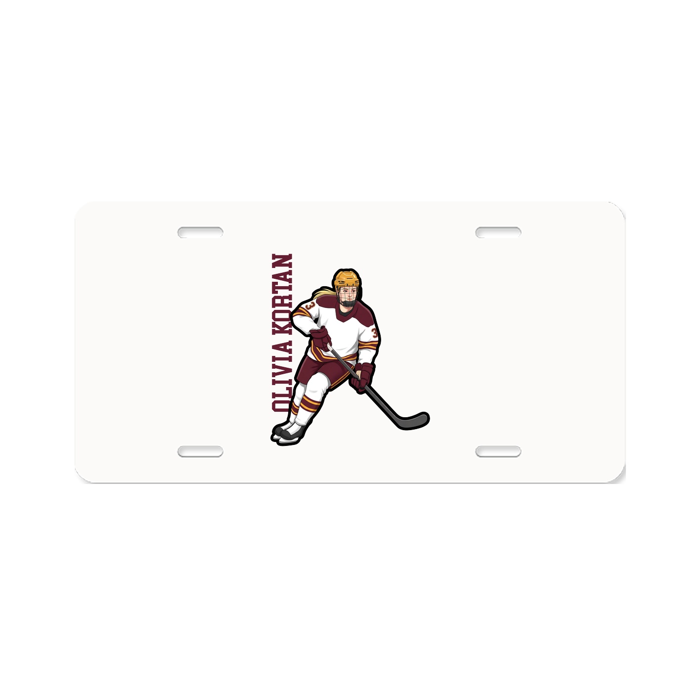 License Plate — Name Vertical in Classic