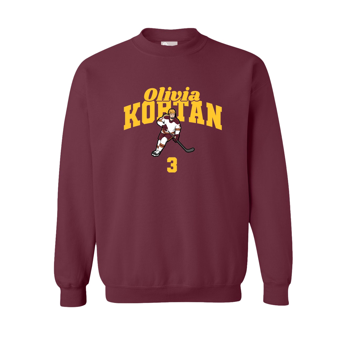 Fleece Crew — Signature Arch in Maroon