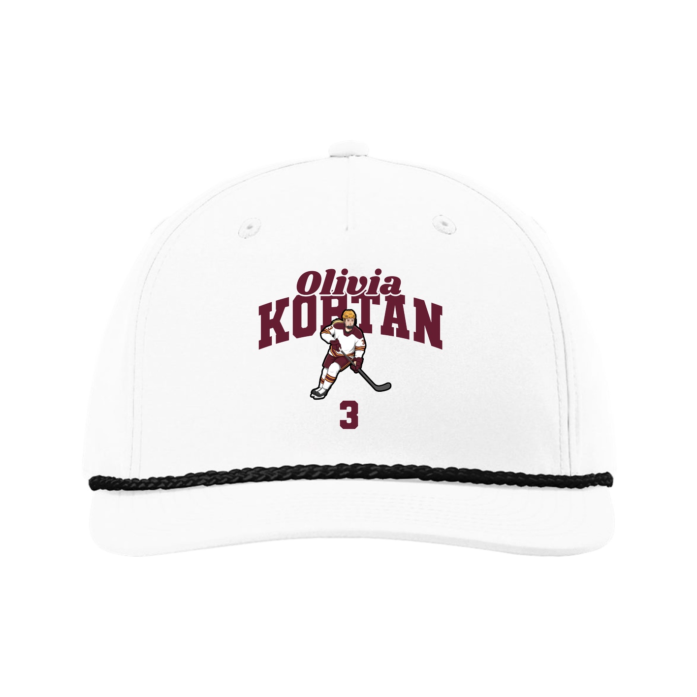 Five-Panel Classic Rope Cap — Signature Arch in White