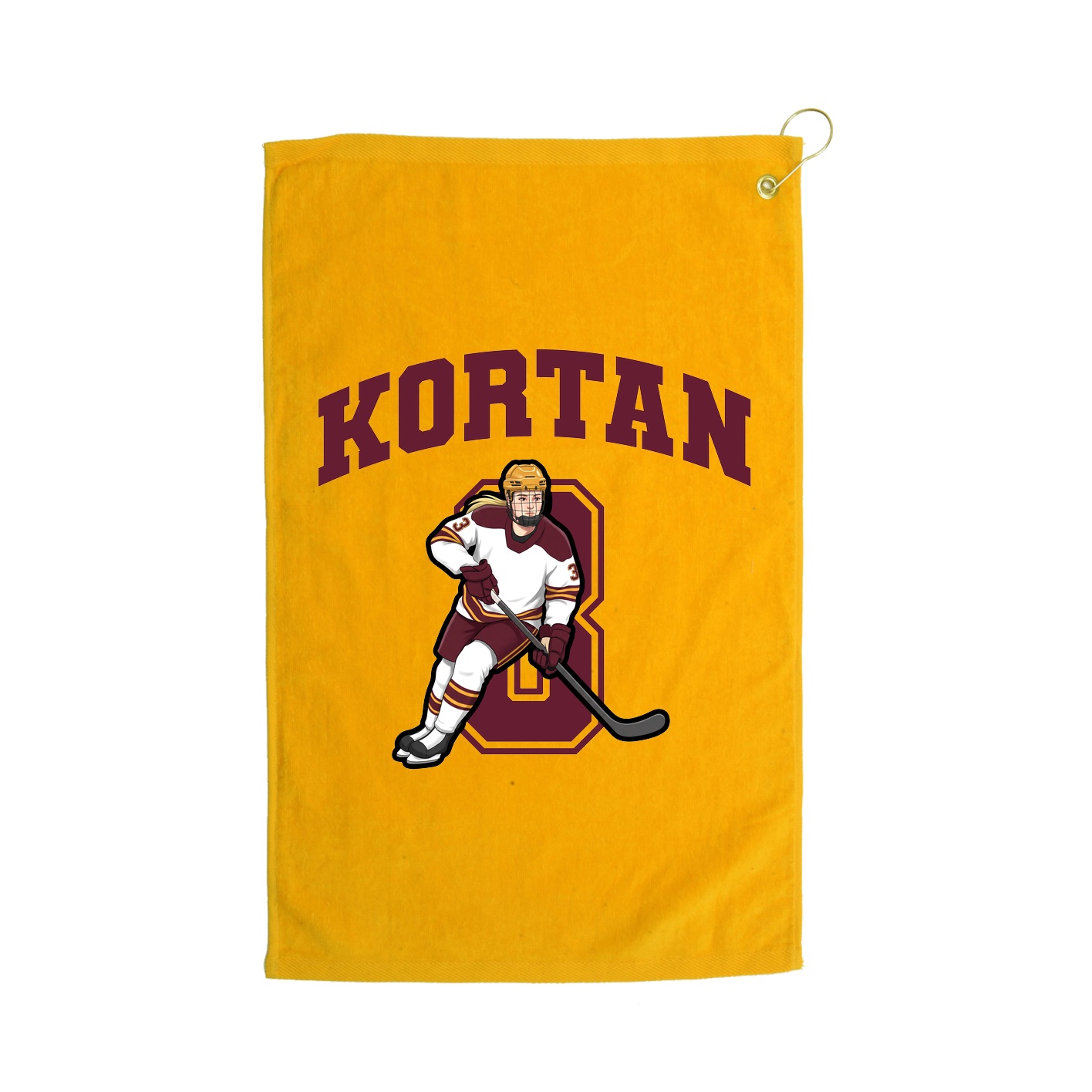 Golf Towel — Number in Gold