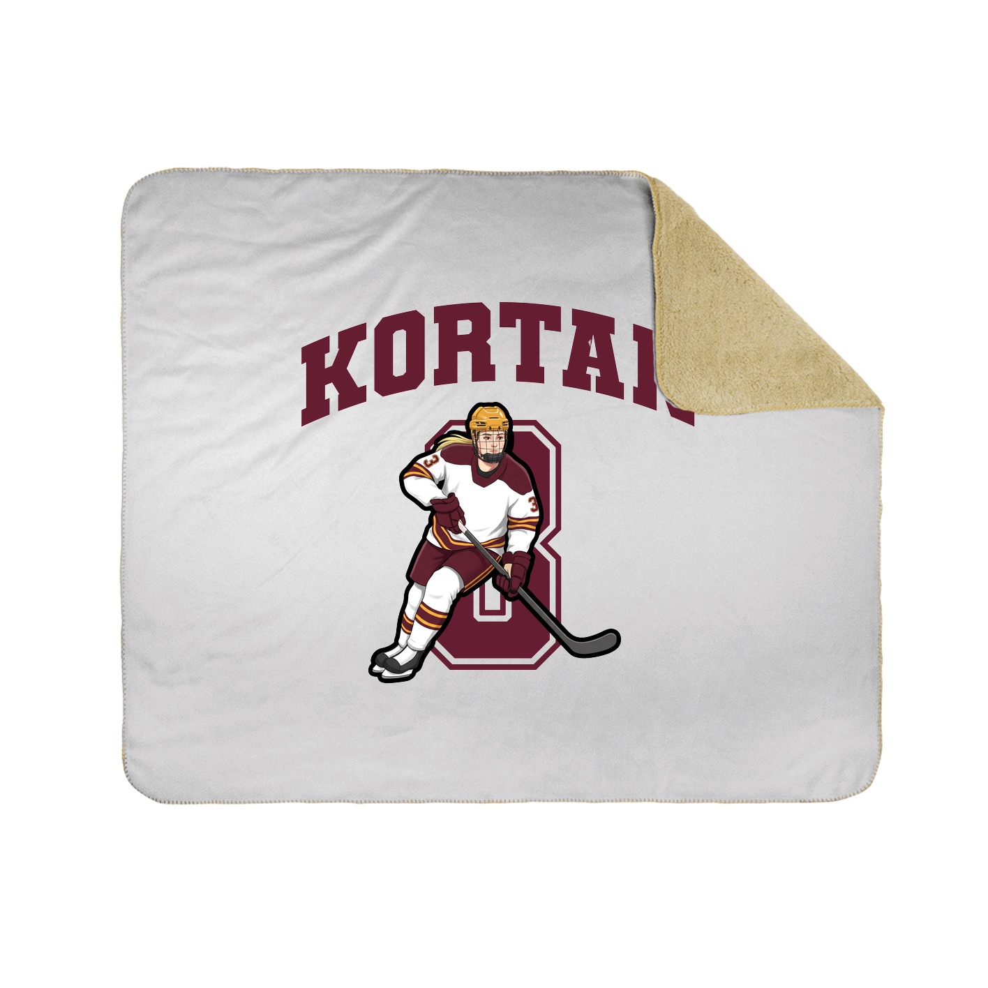 Throw Blanket — Number in White