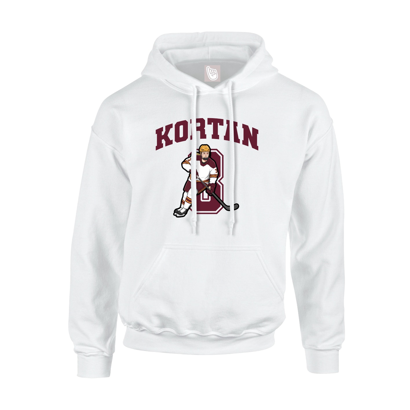 Youth Hoodie — Number in White