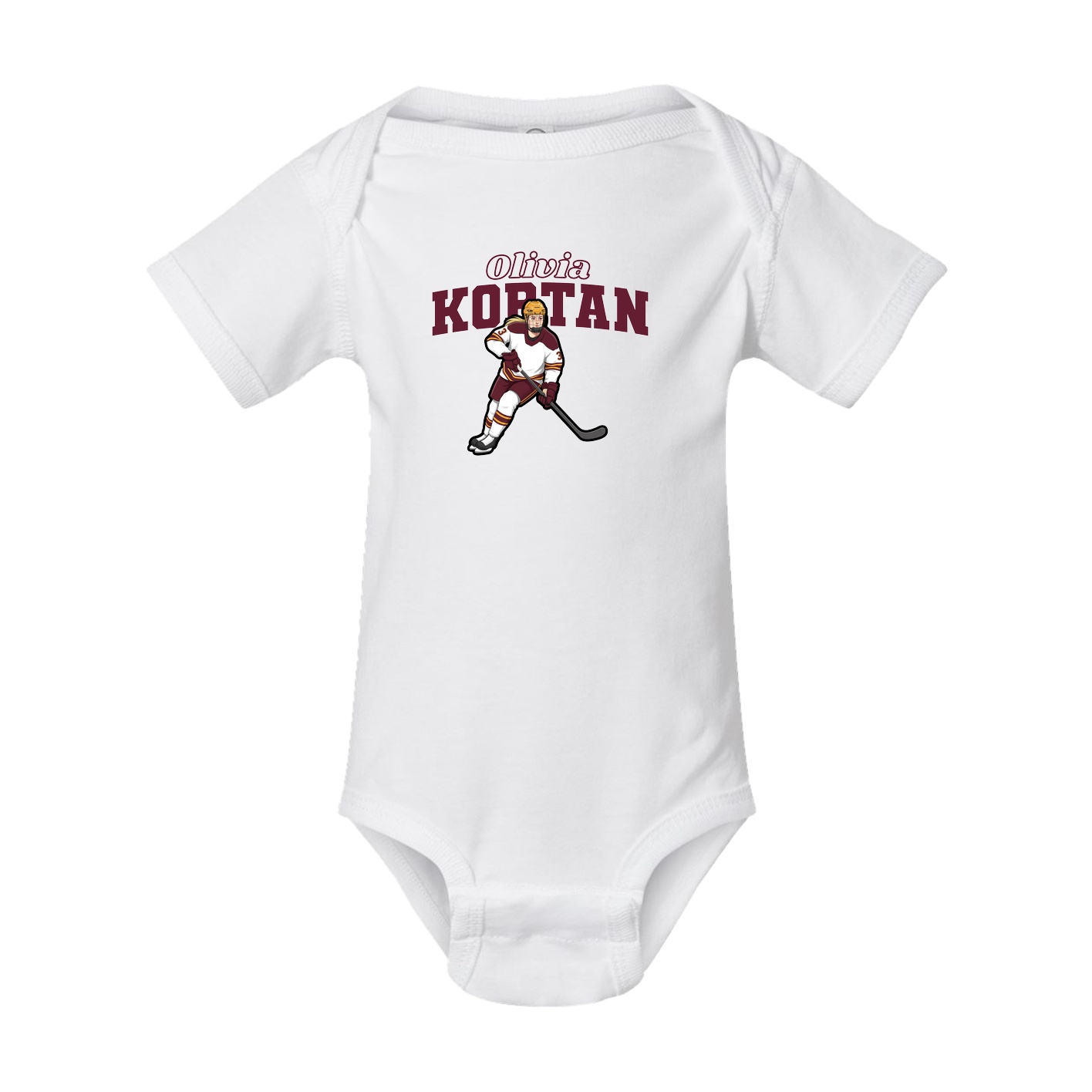 Baby Onesie — Name Arch in White