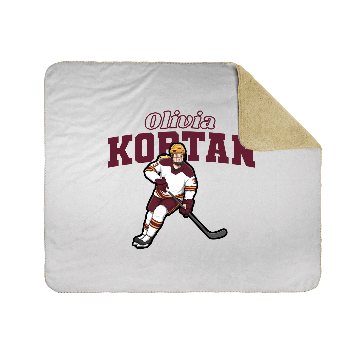 Throw Blanket — Name Arch in White